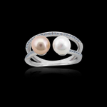 Silver Shine 92.5 Sterling Silver Elegant Cocktail Pearl Ring for Women & Girls